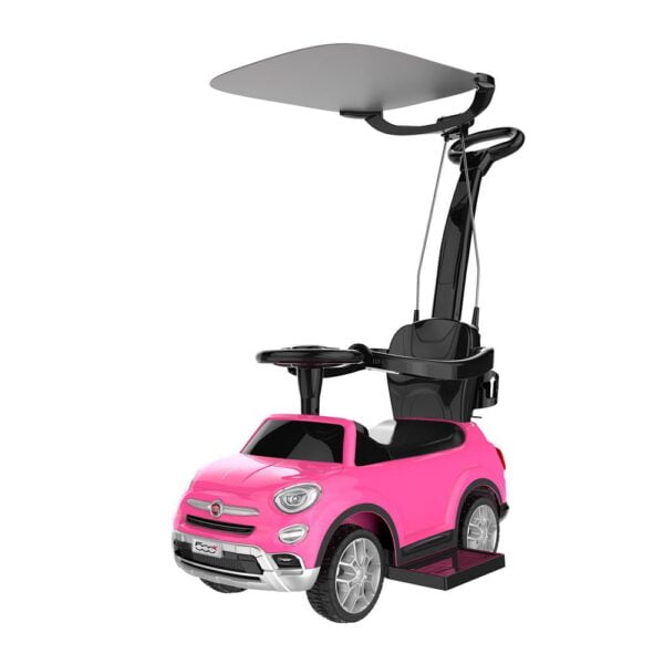 Ride on cu maner parental si copertina Chipolino Fiat 500 Pink