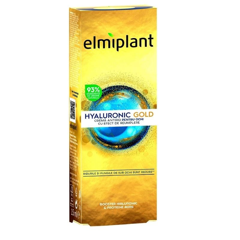 Elmiplant Hyaluronic Gold Crema antirid pentru ochi cu efect de umplere