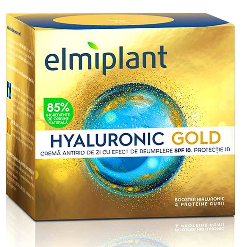 Elmiplant Hyaluronic Gold Crema de zi antirid cu efect de umplere SPF 10