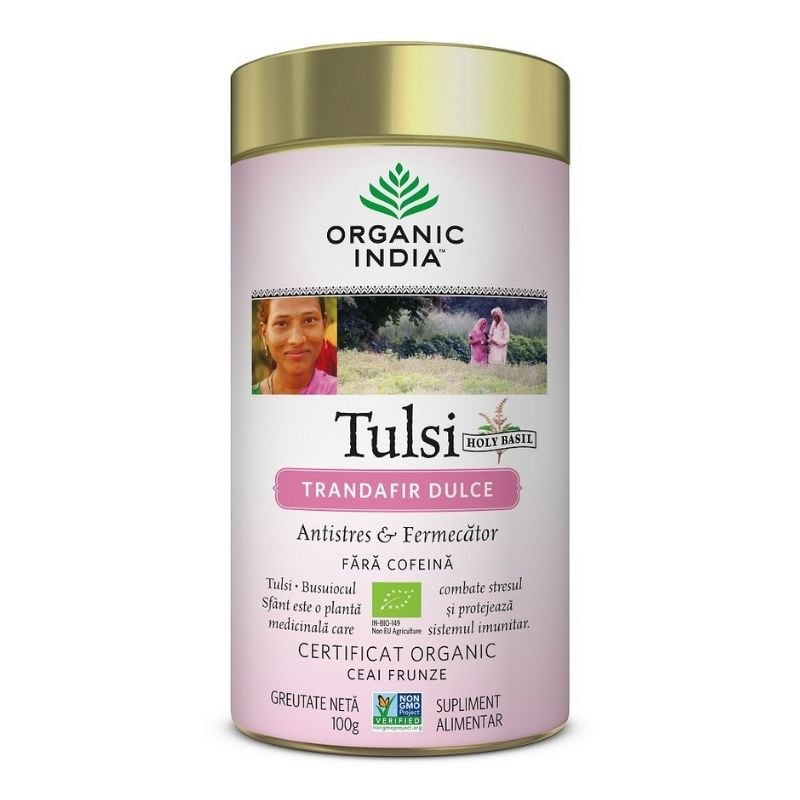 Organic India Ceai Tulsi Trandafir Dulce Antistres & Fermecator BIO