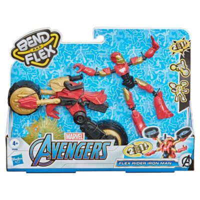 Figurina cu vehicul Hasbro Avengers Bend and Flex Iron Man